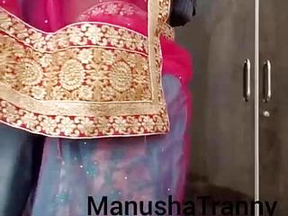 Remove my saree - Desi Prostitute doll Manusha Transgender princess uncovering